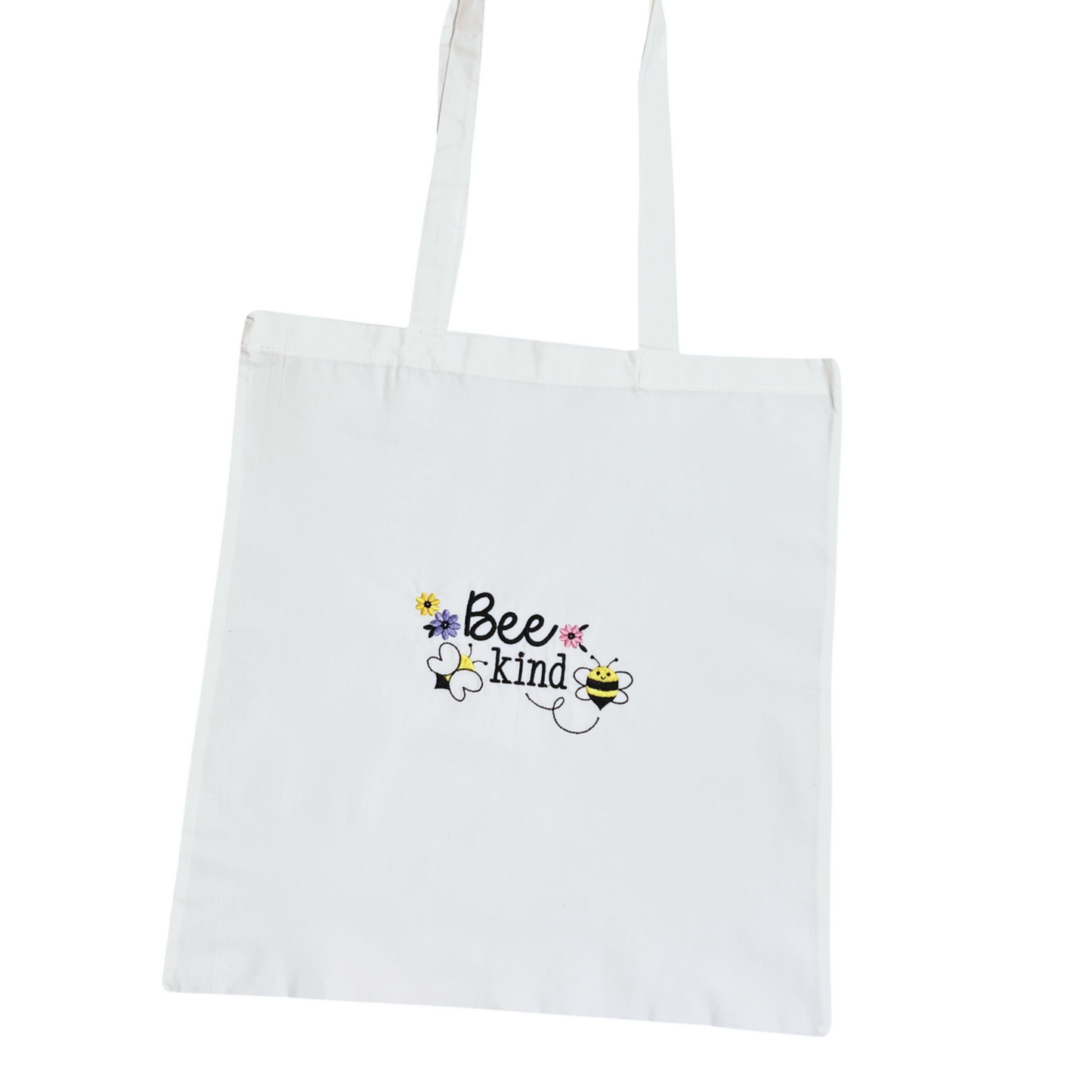 Τσάντα αγορών πάνινη με κέντημα bee kind
